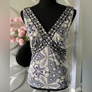 Antonio Melani Women's Abstract Silk Tank Top Size Small